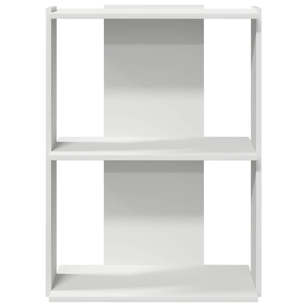 Bookcase 3-Tier White 60x30x80 cm Engineered Wood